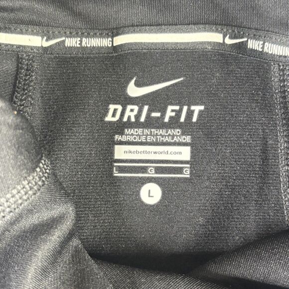Nike Running Shirt Mens Large Black Dri-FIT Funnel Neck Thumbholes 659886-010 - Picture 5 of 13